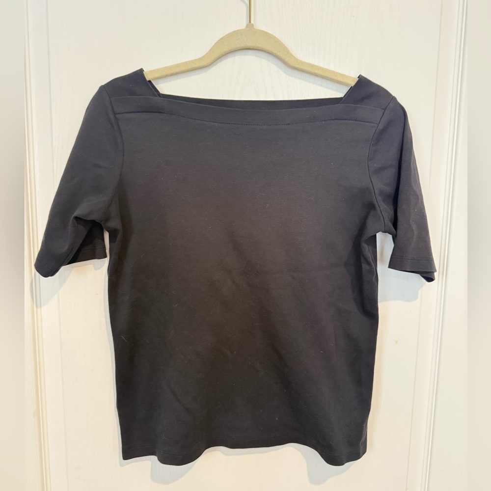 L.L. Bean Black Short Sleeve Women's Tee - Picture 1 of 5